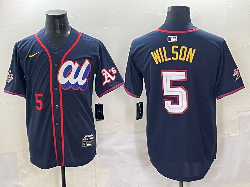 Men 2025 Oakland Athletics #5 Wilson Drak Blue All star Nike MLB Jersey style 2->oakland athletics->MLB Jersey
